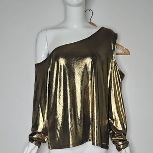 Michael Kors Gold Asymmetrical Oversized Blouse